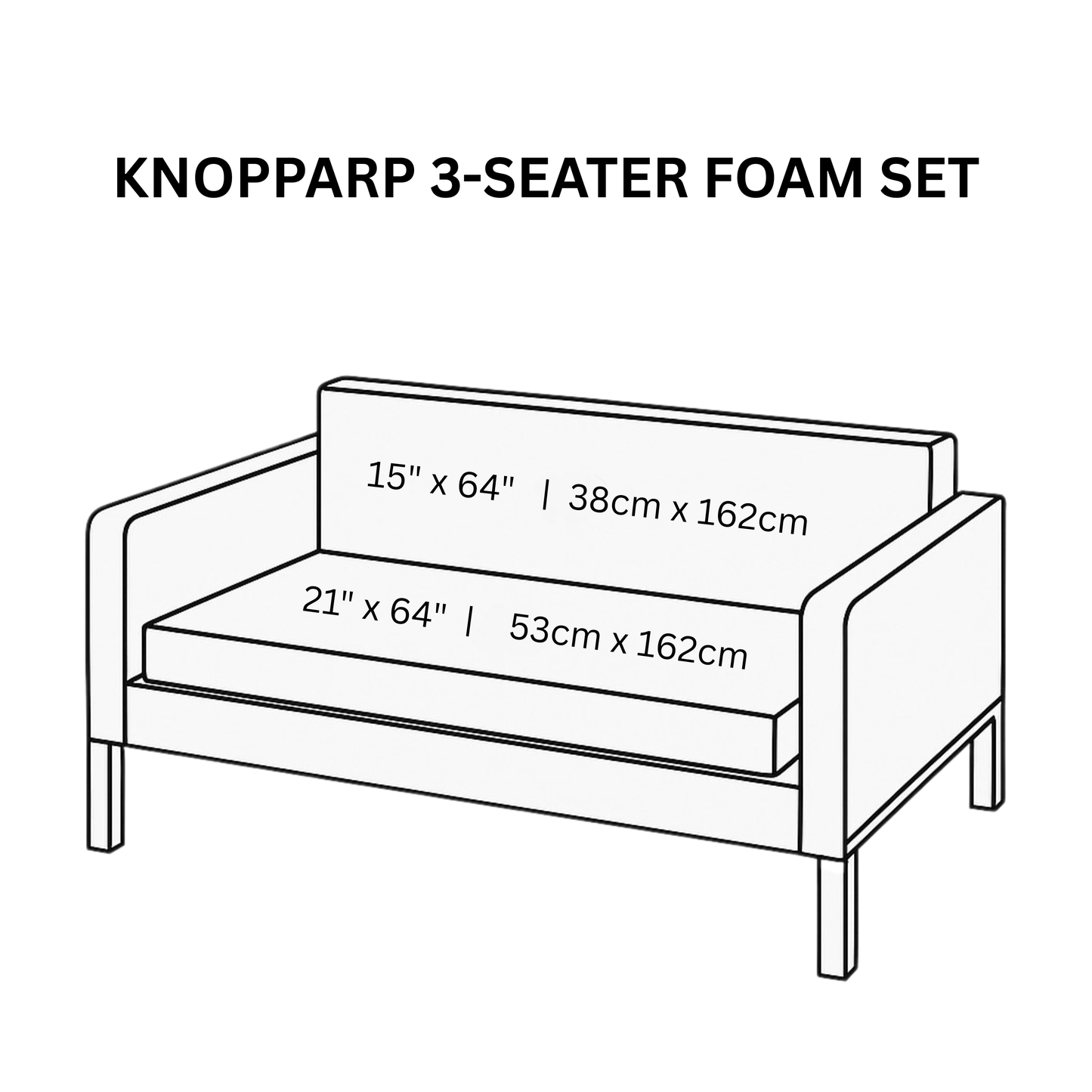 Boho Indigo Blue Slipcover – Compatible with IKEA Knopparp Sofa (3-Seater)