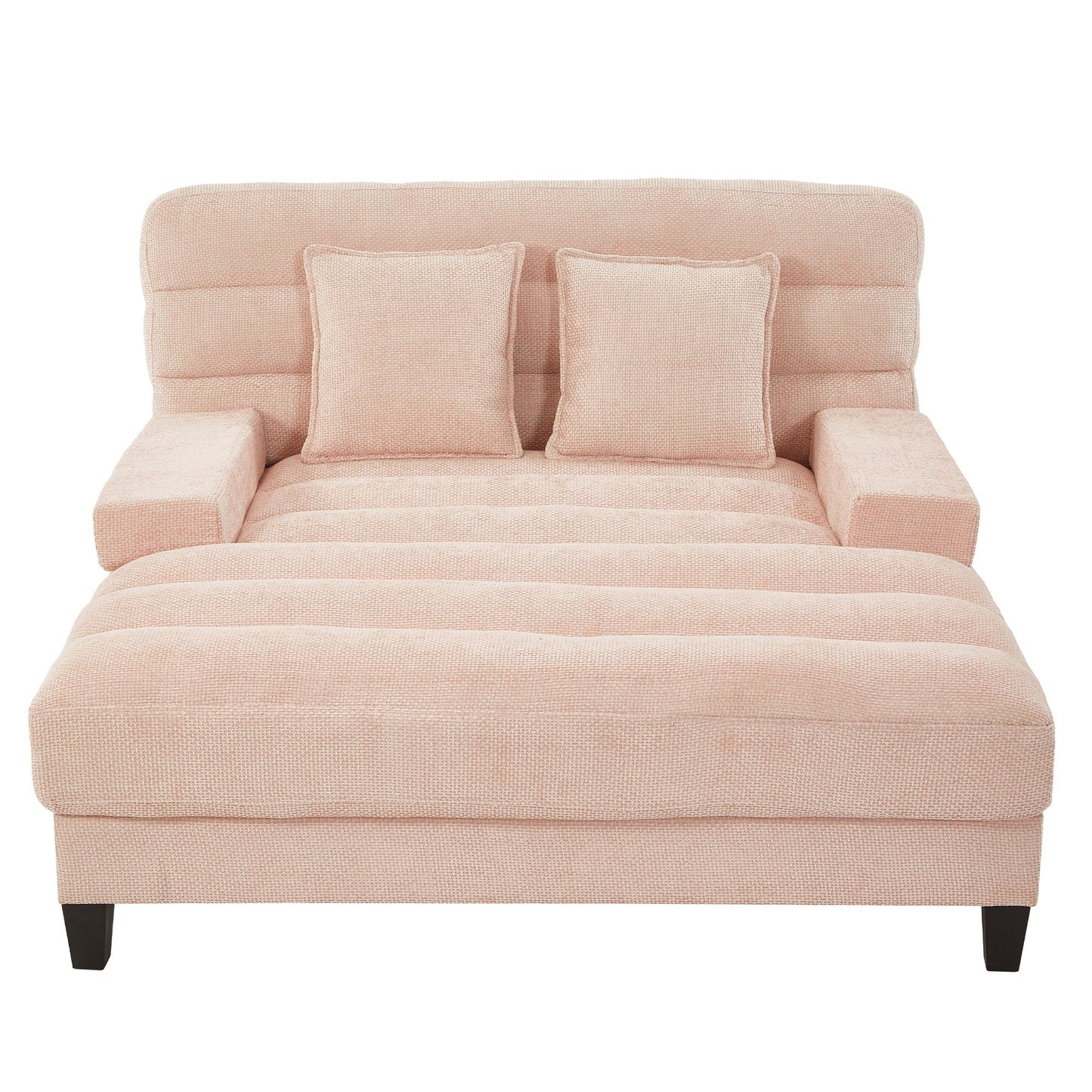 Chaise Bed Lounge Sofa Chair With Adjustable Backrest And LED Light Strip