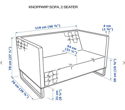 Boho Indigo Blue Slipcover – Compatible with IKEA Knopparp Sofa (3-Seater)