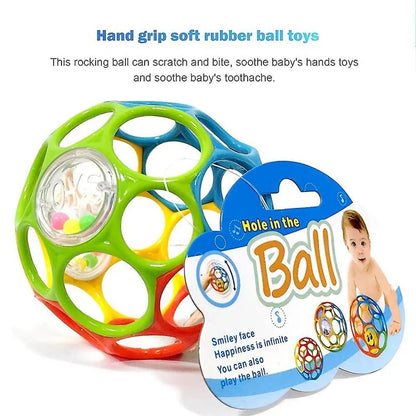 Soft Baby Grasping Rattle Ball | Sensory Development Toy with Bell for 0-24 Months